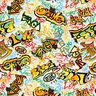 Dekostoff Halbpanama Graffiti – silbergrau,  thumbnail number 1