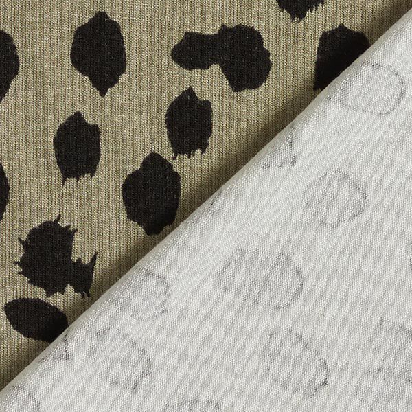 Viskosejersey Leopunkte – khaki/schwarz, image number 4
