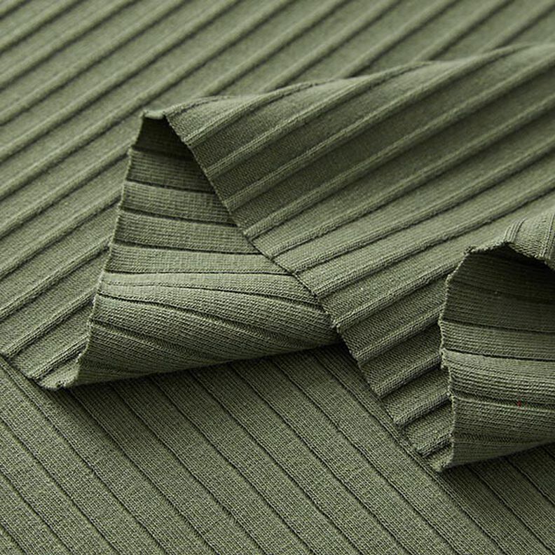 Rippenjersey uni – oliv,  image number 4