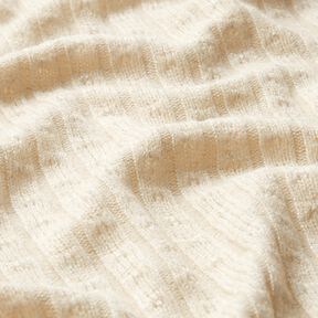Strickstoff Ajour edle Glitzerstreifen – creme, 