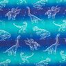 Baumwolljersey Dino Outlines | Glitzerpüppi – blaulila/pfefferminz,  thumbnail number 1