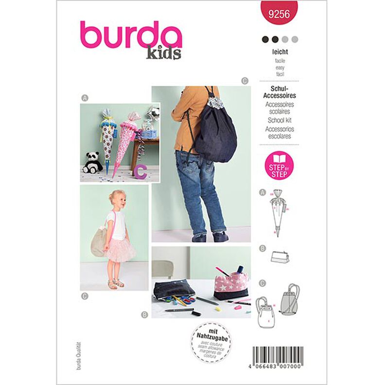 Schultüte / Mäppchen / Turnbeutel | Burda 9256 | One Size,  image number 1