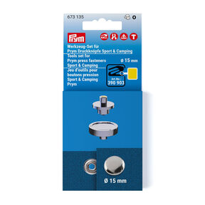 Werkzeug-Set Druckknöpfe Sport & Camping [Ø 15 mm] | Prym – silber metallic, 