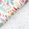 Baumwollstoff Perkal kleine Blumen und Blätter – rosa/gelb,  thumbnail number 4