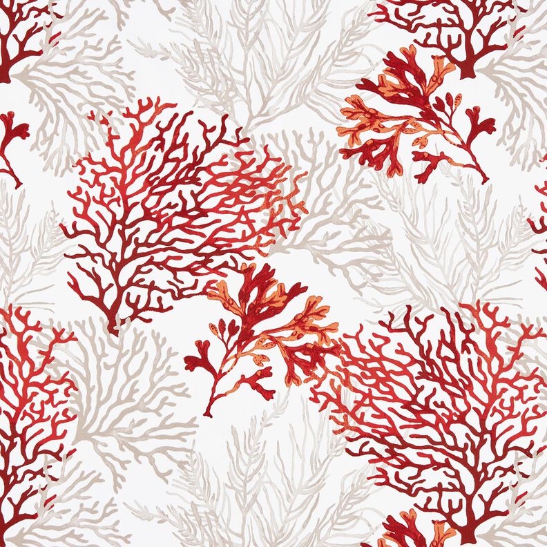Baumwollstoff Cretonne große Korallen – weiss/pfirsichorange,  image number 1