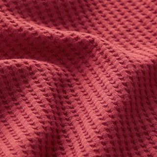 Baumwoll-Waffeljersey Uni – karminrot, 