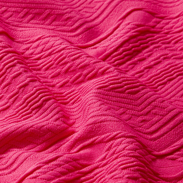 Jacquard Jersey Zick-Zack – intensiv pink | Reststück 50cm