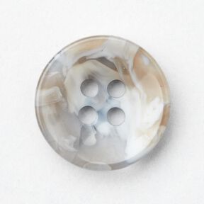 4-loch-Knopf marmoriert [Ø 15 mm] – babyblau/beige, 