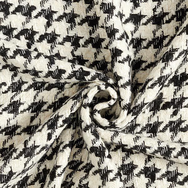 Lockeres Wollmix-Gewebe Hahnentritt – schwarz/weiss, image number 3