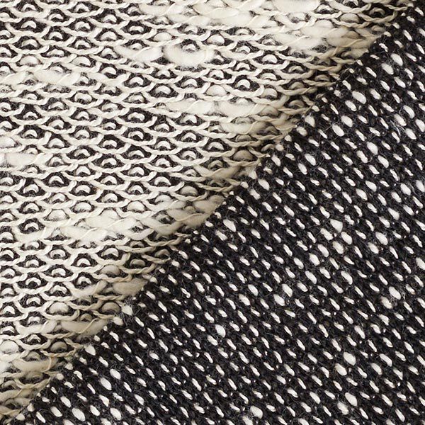 Strickjacquard Wellen-Optik – wollweiss/schwarz, image number 3