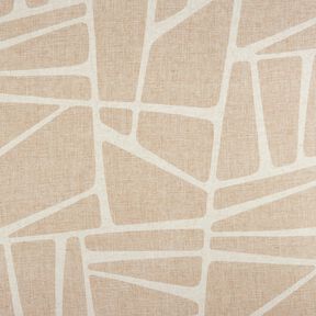 Gardinenstoff Leinen-Mix Formen  – maronenbraun/natur, 