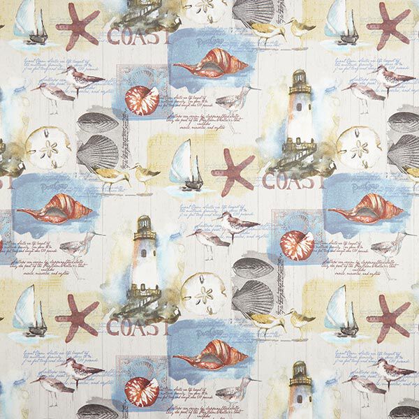 Dekostoff Canvas Maritim – natur/blau, image number 1