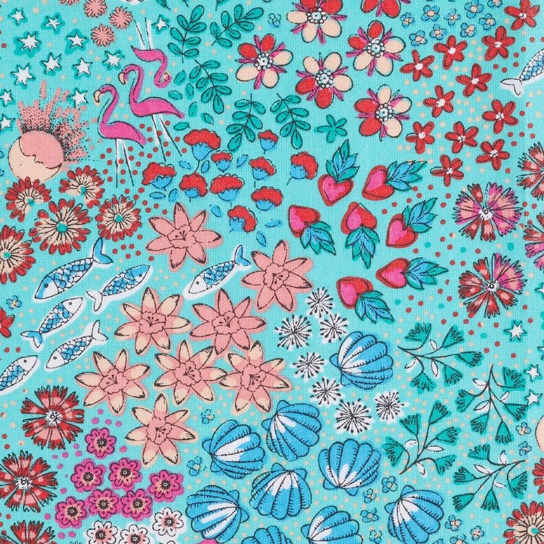 Beschichtete Baumwolle maritimer Mix – aquablau, image number 5