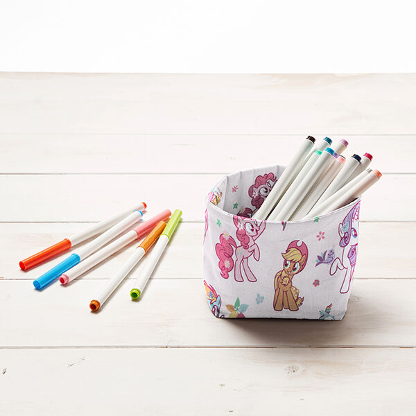 Baumwollpopeline Lizenzstoff My litte Pony im Garten | Hasbro – rosé | Reststück 50cm