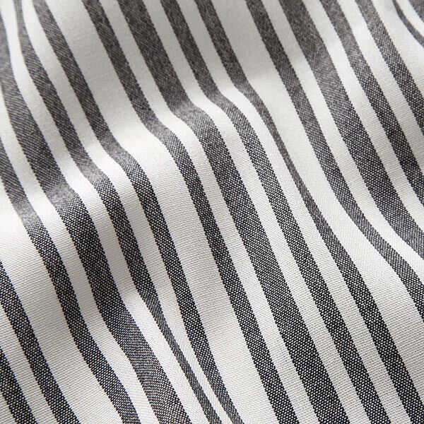 Viskose-Mix unregelmäßige Streifen – weiss/schwarz | Reststück 50cm