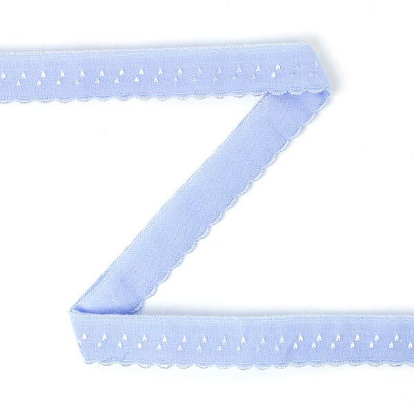 Elastisches Spitzen-Einfassband (Falzgummi) [12 mm] - hellblau,  image number 1