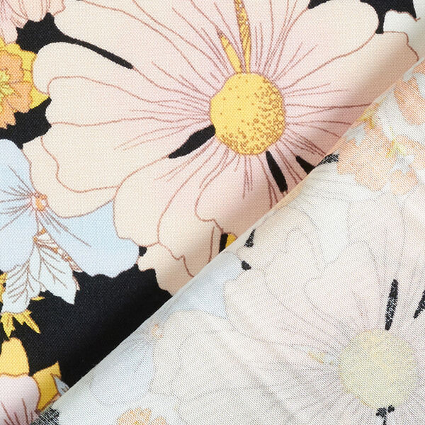 Viskosestoff Expressive Blumen – schwarz, image number 4