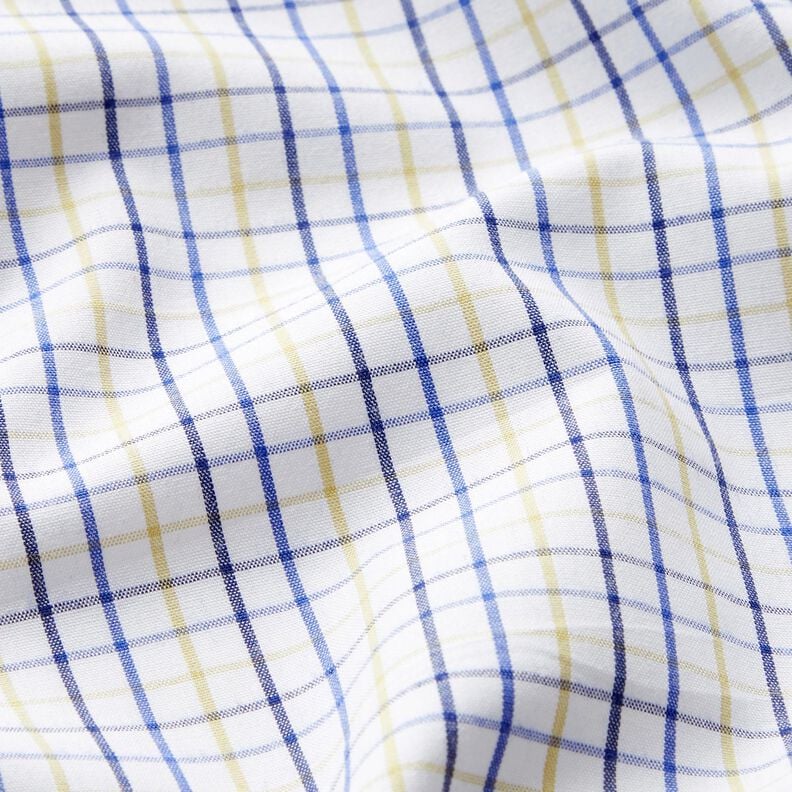 Baumwollstoff Gitterkaro – weiss/blau, image number 2