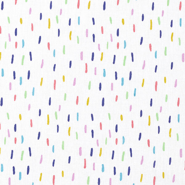 Baumwollpopeline bunte Striche – weiss