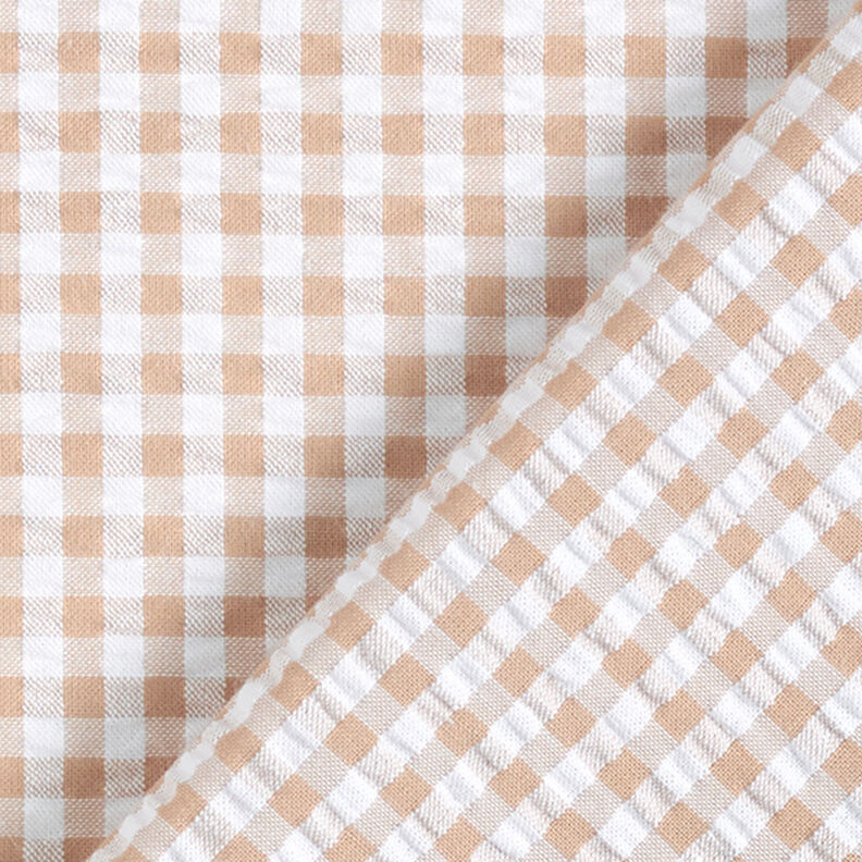 Seersucker Baumwollmix Vichy-Karos – beige,  image number 4