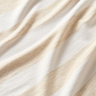 Viskosejersey Blockstreifen – natur/weiss | Reststück 100cm