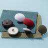 Bezogener Knopf, Bi-Stretch Gabardine – oliv,  thumbnail number 2