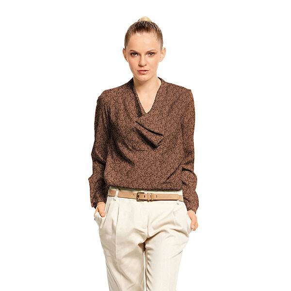 Baumwollstoff Popeline Herbstblüten – braun | Reststück 100cm