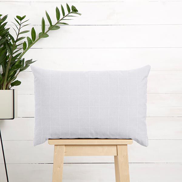 Dekostoff Gitter-Karo recycelt – weiss, image number 6