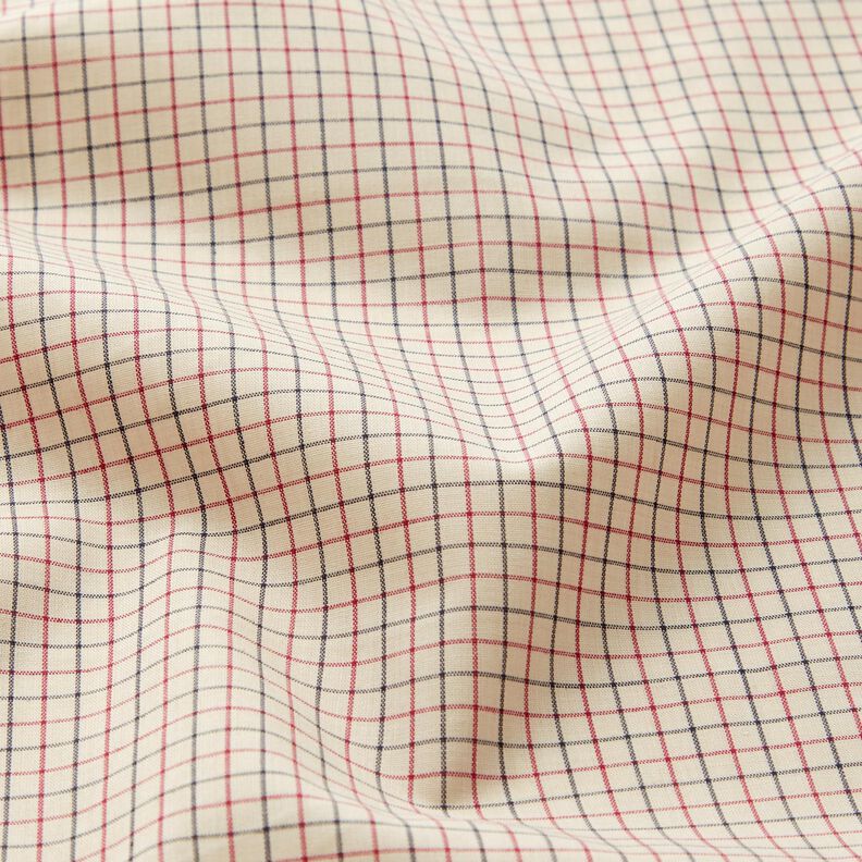 Hemdenstoff feines Karo – beige/marineblau,  image number 2