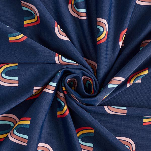 Badeanzugstoff abstrakte Regenbögen – marineblau, image number 3