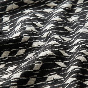 Strickjacquard geometrisches Muster – schwarz/weiss, 