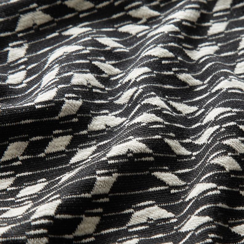 Strickjacquard geometrisches Muster – schwarz/weiss,  image number 2