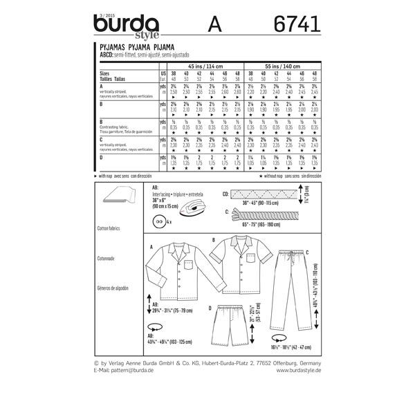 Pyjama | Burda 6741 | 48-58,  image number 6