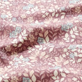 Baumwollflanell Herbstblumenwiese – pflaume, 