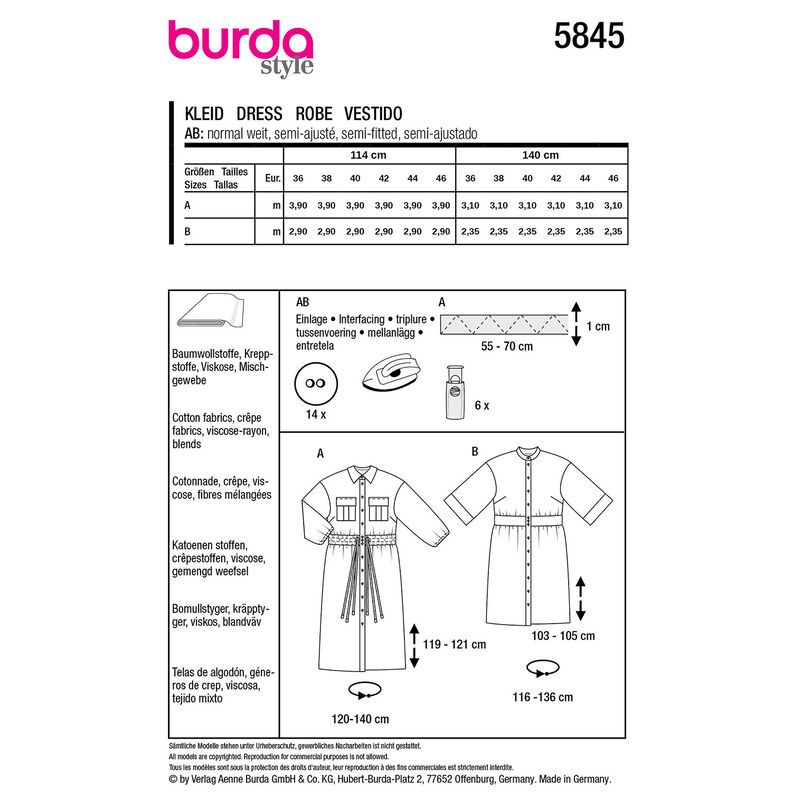 Kleid | Burda 5845 | 36-46,  image number 9