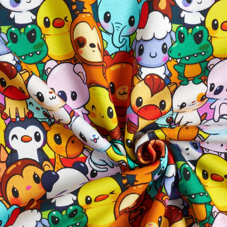 Alpenfleece süßes Tiergewusel Digitaldruck – zitronengelb,  image number 3