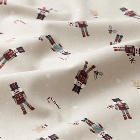 Baumwollstoff Popeline kleine Nussknacker – helltaupe, 