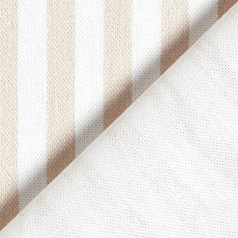 Dekostoff Halbpanama Längsstreifen – hellbeige/weiss,  image number 4