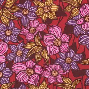 LENZING™ EcoVero™ Viskosestoff Blumen | Poppy Fabrics – merlot/apricot, 