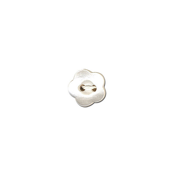 Knopf 2-Loch Blume  – wollweiss,  image number 1
