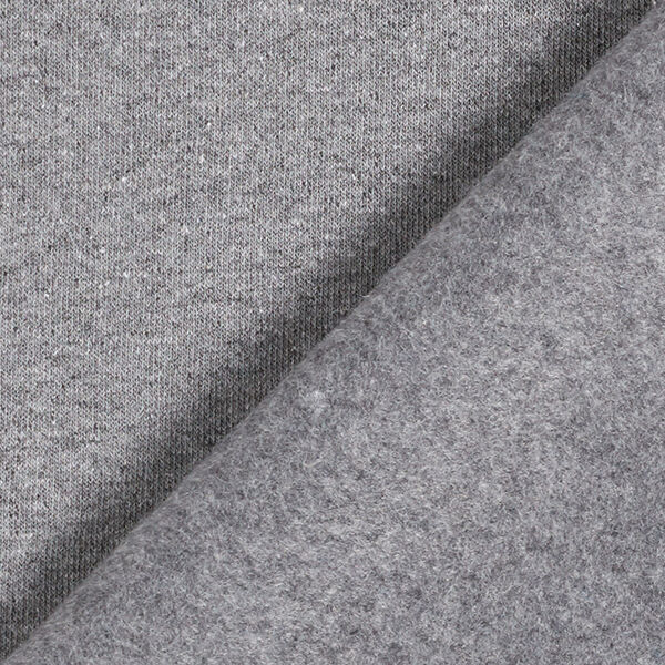 Recycelter Sweatshirtstoff angeraut Baumwoll-Mix – grau,  image number 3