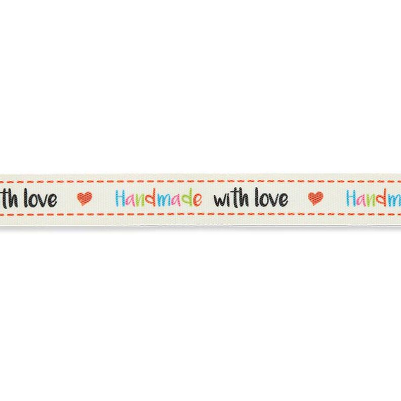 Band Handmade with Love [ 15 mm ] – wollweiss/braun,  image number 2