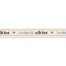 Band Handmade with Love [ 15 mm ] – wollweiss/braun,  thumbnail number 2
