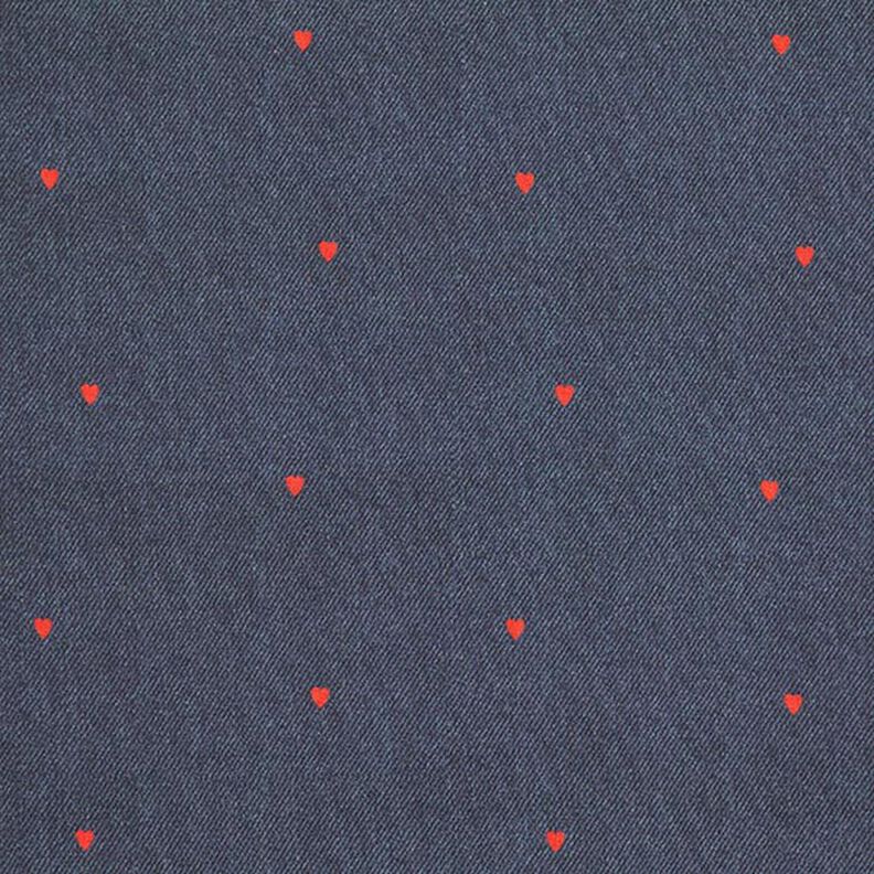 Baumwolljersey Jeans-Look Herzen Digitaldruck – blaugrau/feuerrot,  image number 1