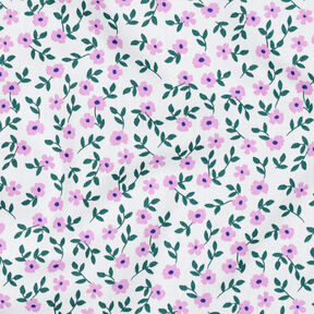 GOTS Baumwollpopeline Streublümchen | Poppy Fabrics – weiss/rosa, 