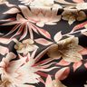 Kreppsatin Magnolien mit Palmblättern – schwarz/beige,  thumbnail number 2