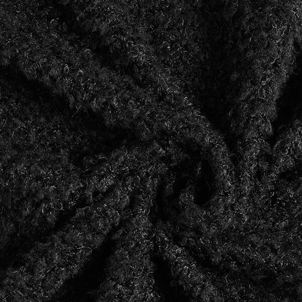 Kunstfell gekräuselt – schwarz | Reststück 100cm
