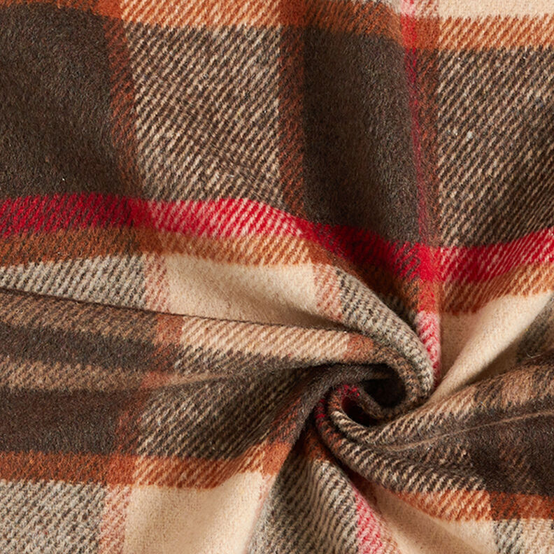 Mantelstoff bunte Karos – cashew/schwarzbraun,  image number 3