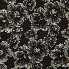 Jacquard 3D Effekt Blumen – schwarz/mandel, 