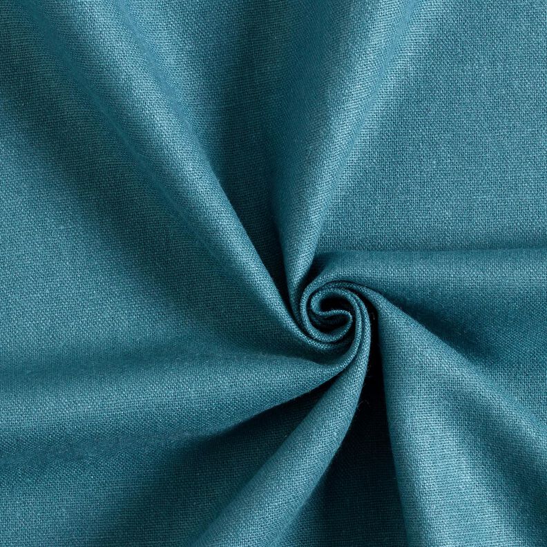 Reinleinen schwer Uni – ozeanblau,  image number 1